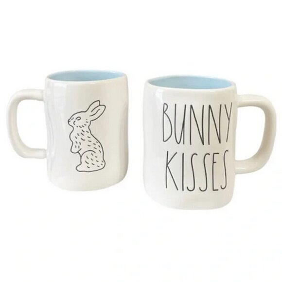 NEW from Rae Dunn -- BUNNY KISSES double-sided mug - Picture 1 of 5